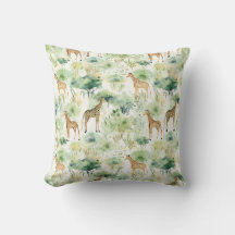 Safari — Girafas Watercolor Beige Verde