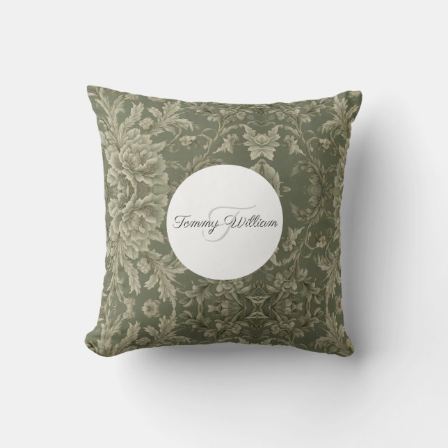 Almofada Sage Green Flora Elegant (Frente)
