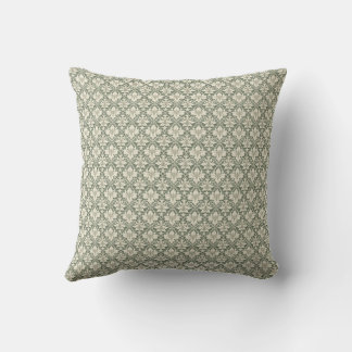 Almofada Sage Green & Ivory Damask Print Throw Cushion