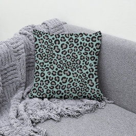 Almofada Sage Green Leopard Pattern Girly Cheetah Impressão