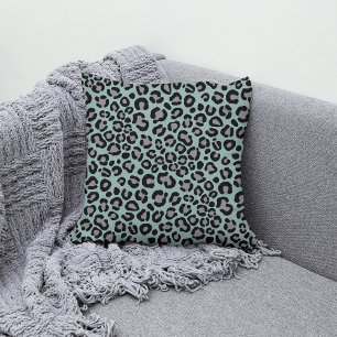 Almofada Sage Green Leopard Pattern Girly Cheetah Impressão