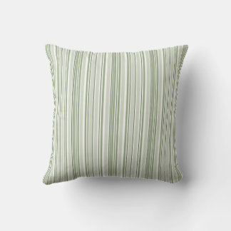 Almofada Sage Green (Light, Medium, Dark) and White Stripes
