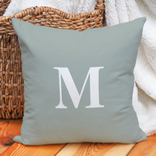 Almofada Sage Green Modern Farmhouse Monograma