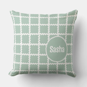 Almofada Sage Green Ric Rac Design para Raparigas com Nome