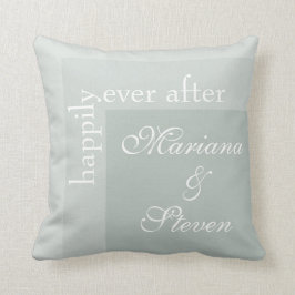 Almofada Sage Green Simple Chic Script Weding