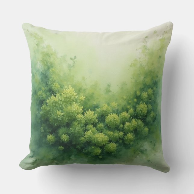 Almofada Sage Green Veil Moss Abstrato - Moderno orgânico (Frente)