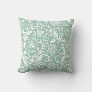 Almofada Sage Green Vintage Floral Damasco