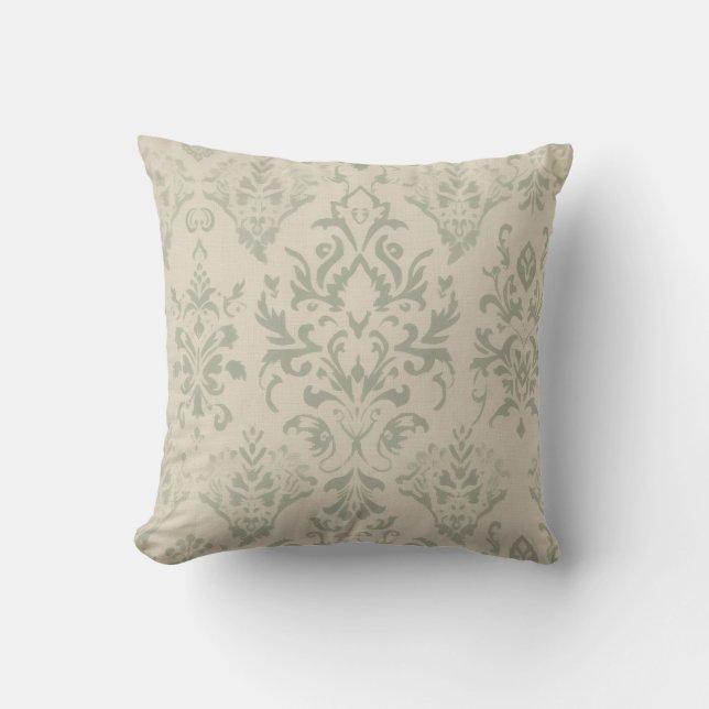 Almofada Sage Macio Damask Decorativo (Frente)