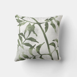 Almofada Sage Olive Green Botanical Stems and Leaves