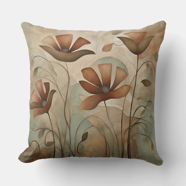 Almofada Sage Rust Floral Decorativa (Frente)