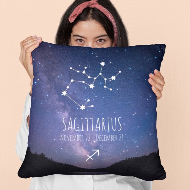 Almofada Saggitarius | Constelação Zodiac Personalizada (Criador carregado)