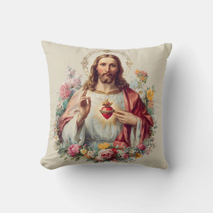 Almofada Sagrado Coração de Jesus Cristão Católico Tradicio