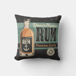 Almofada Sailor Personalizado Rum Liquor Bottle Sign