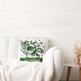 Almofada sala de esportes branca verde raparigas basketball