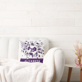 Almofada sala de esportes roxa garotas bolas de futebol est