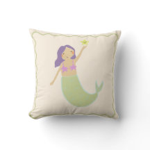 Sala de Meninas Cute Smermaid Throw Cushion