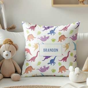 Almofada Sala Infantil Personalizada de Padrão Dinossauro B
