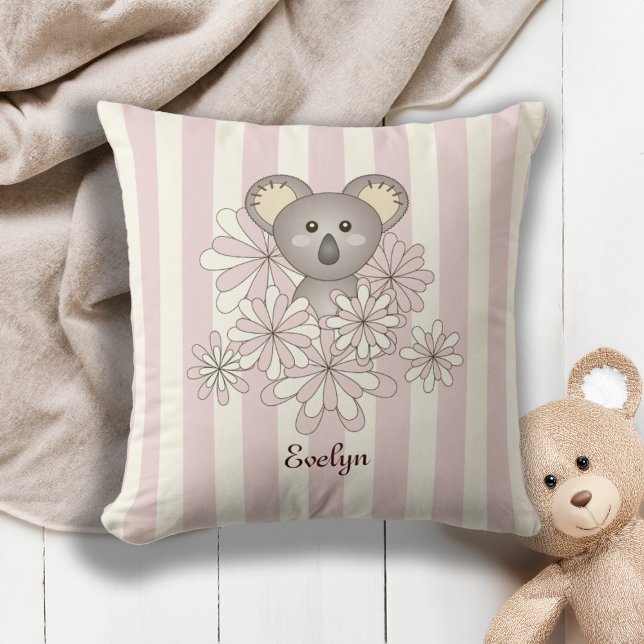 Almofada Sala para Crianças do Urso Koala, Cute-Rosa Pastel (Criador carregado)