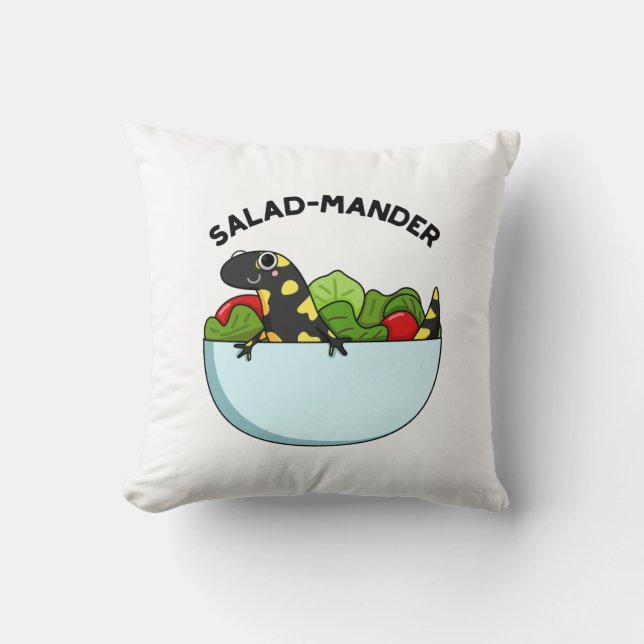 Almofada Salada Engraçada Salamander Animal Pun (Frente)