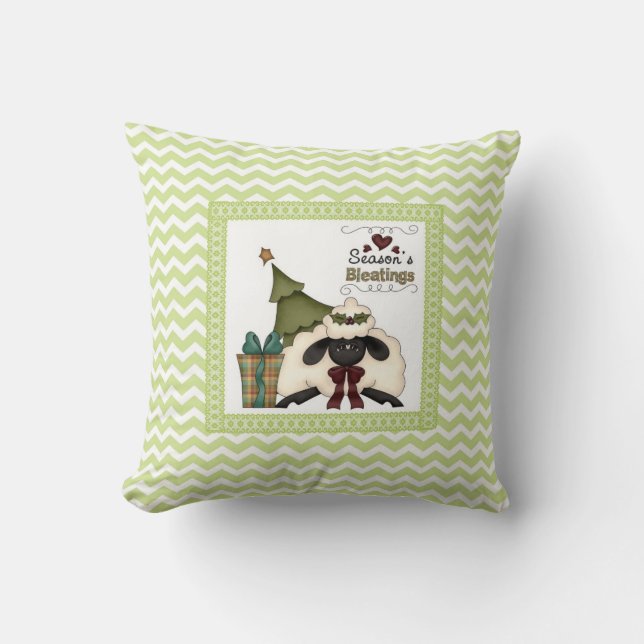 Almofada Salas Ovinas com árvore e presente (Frente)