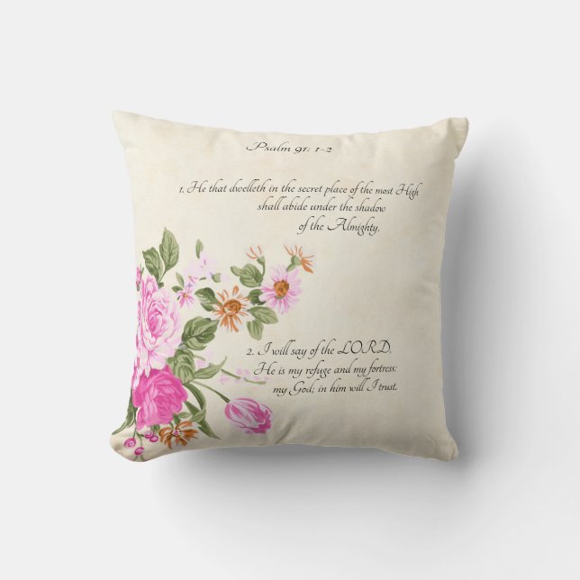 Almofada Salmo 91:1-2   (Frente)