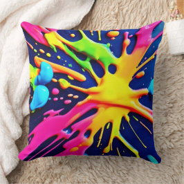 Almofada Salpicos Neon Vibrantes