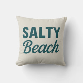 Almofada Salty Beach Reversible Teal Coastal Decor Graphic