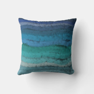 Almofada Salty Praia Costeira Onda Em Preto