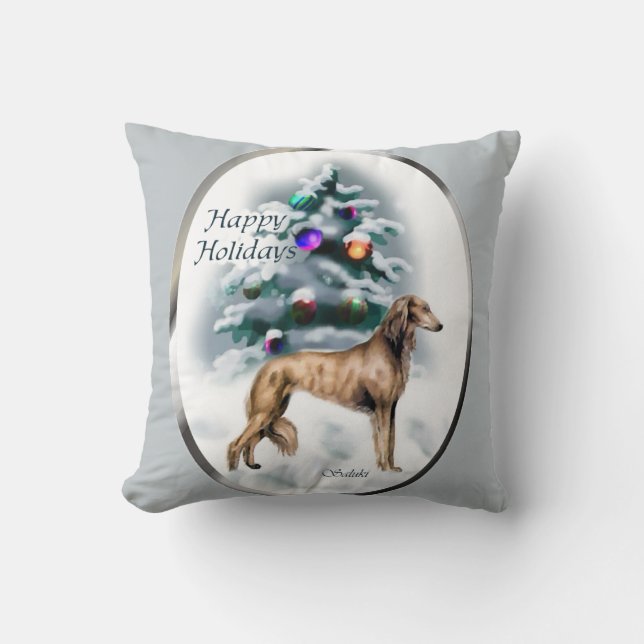 Almofada Saluki Christmas (Frente)