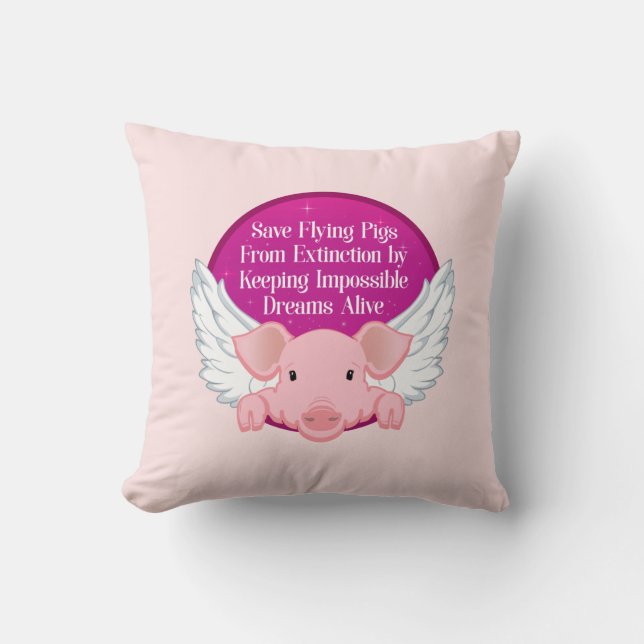 Almofada Salvar Porcos Voadores (Frente)