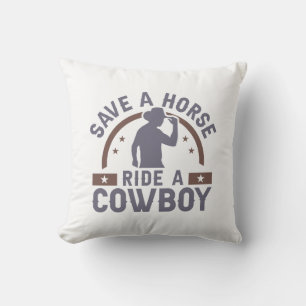 Almofada Salve Um Cavalo Monte Um Cowboy