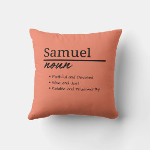 Almofada Samuel, Definição de Nome Personalizado de Menino