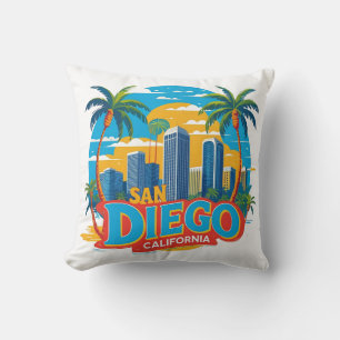 Almofada San Diego California Skyline-Modern Cityscape