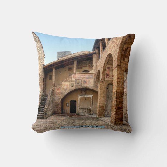 Almofada San Gimignano, Toscana, Itália (Frente)