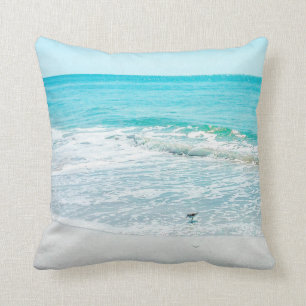 Almofada Sandpiper Tropical Florida Beach Sand Ocean Waves
