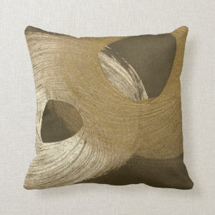 Almofada Sandstorm circular em Tan e Brown escuro