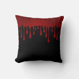 Almofada Sangue de Cetim Vermelho Pingando Halloween