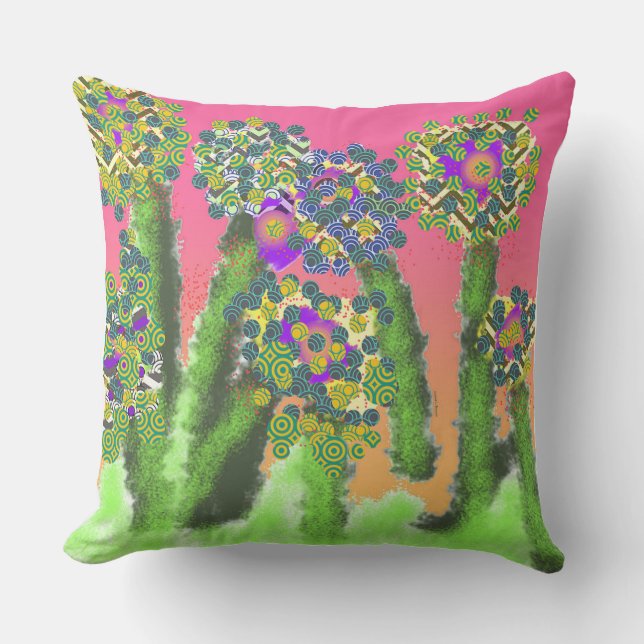 Almofada Sangue de Padrão de Shrubby (Frente)