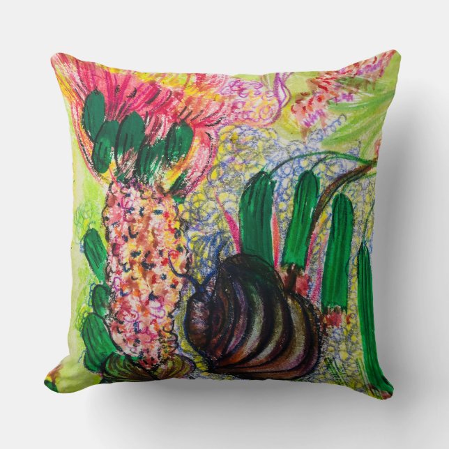 Almofada Sangue Silencioso - Flor Botânico e Arte Vegetal (Frente)