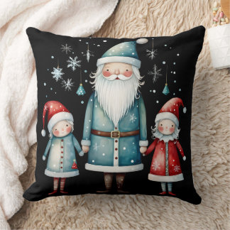Almofada Santa and Little Helpers Throw Pillow