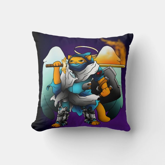 Almofada Santa Angel Knight Cat (Frente)