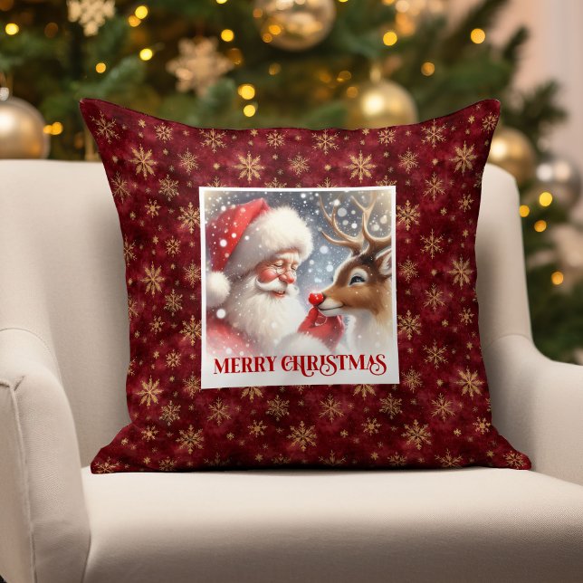 Almofada Santa Claus Rudolph Christmas Pillow Festive Accen (Santa Claus Rudolph Christmas Pillow Festive Accent

)
