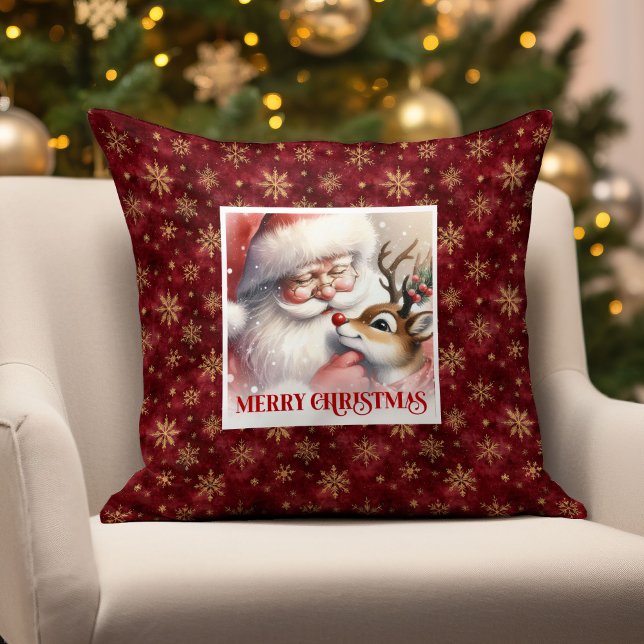 Almofada Santa Claus Rudolph Christmas Pillow Festive Accen (Santa Claus Rudolph Christmas Pillow Festive Accent

)