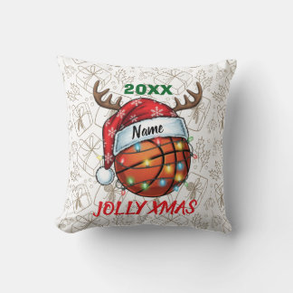 Almofada Santa Hat Basketball Reindeer Christmas Fun Sport