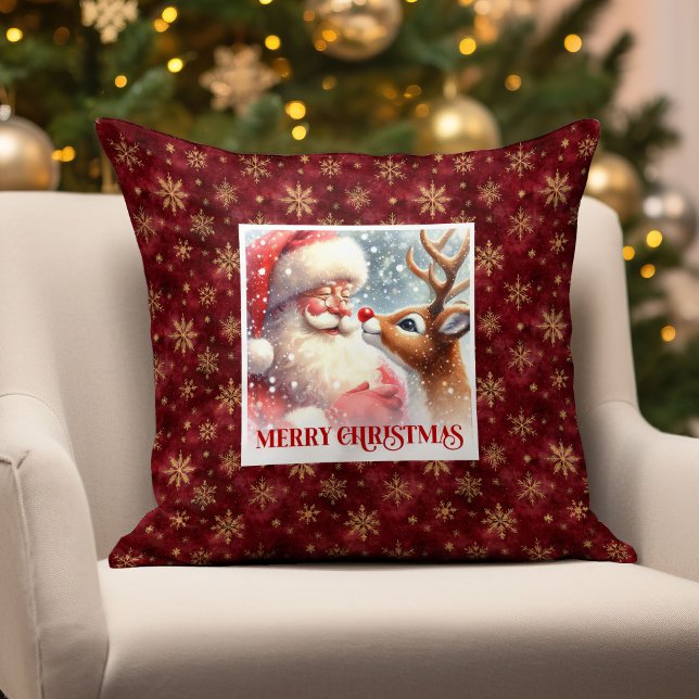 Almofada Santa Rudolph Holiday Cheer Pillow Cozy Christmas  (Santa Rudolph Holiday Cheer Pillow Cozy Christmas )