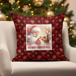 Almofada Santa Rudolph Holiday Pillow Christmas Cozy Vibes