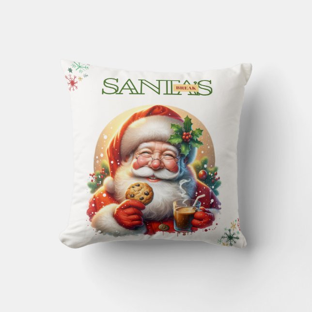 Almofada Santa’s Coffee Break Christmas Cushion (Frente)