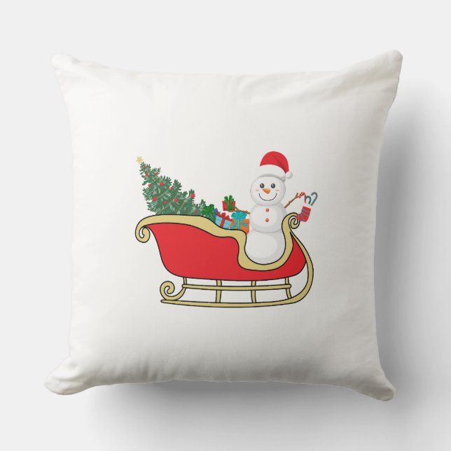 Almofada Santa snowman distributing gifts (Frente)