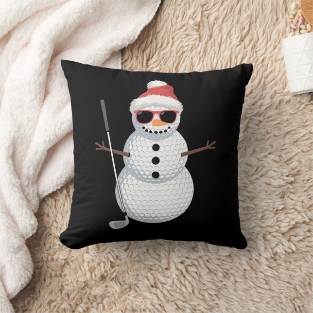 Almofada Santa Snowman Golf Ball Christmas Golfer Gift  (Cobertor)