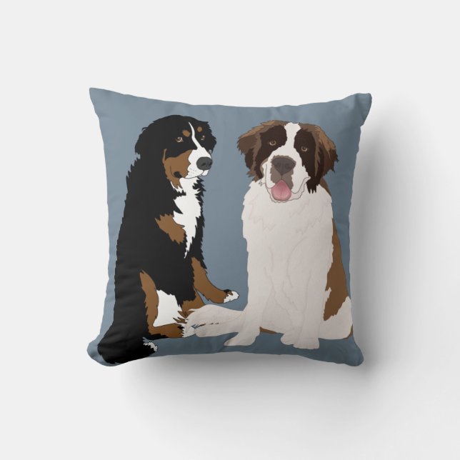 Almofada Santo Bernard e Bernese Mountain Dog (Frente)